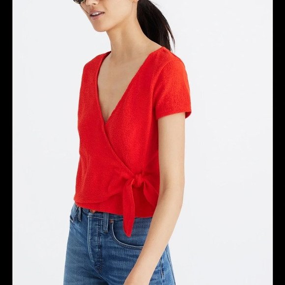 Madewell texture and thread wrap top - Picture 1 of 9